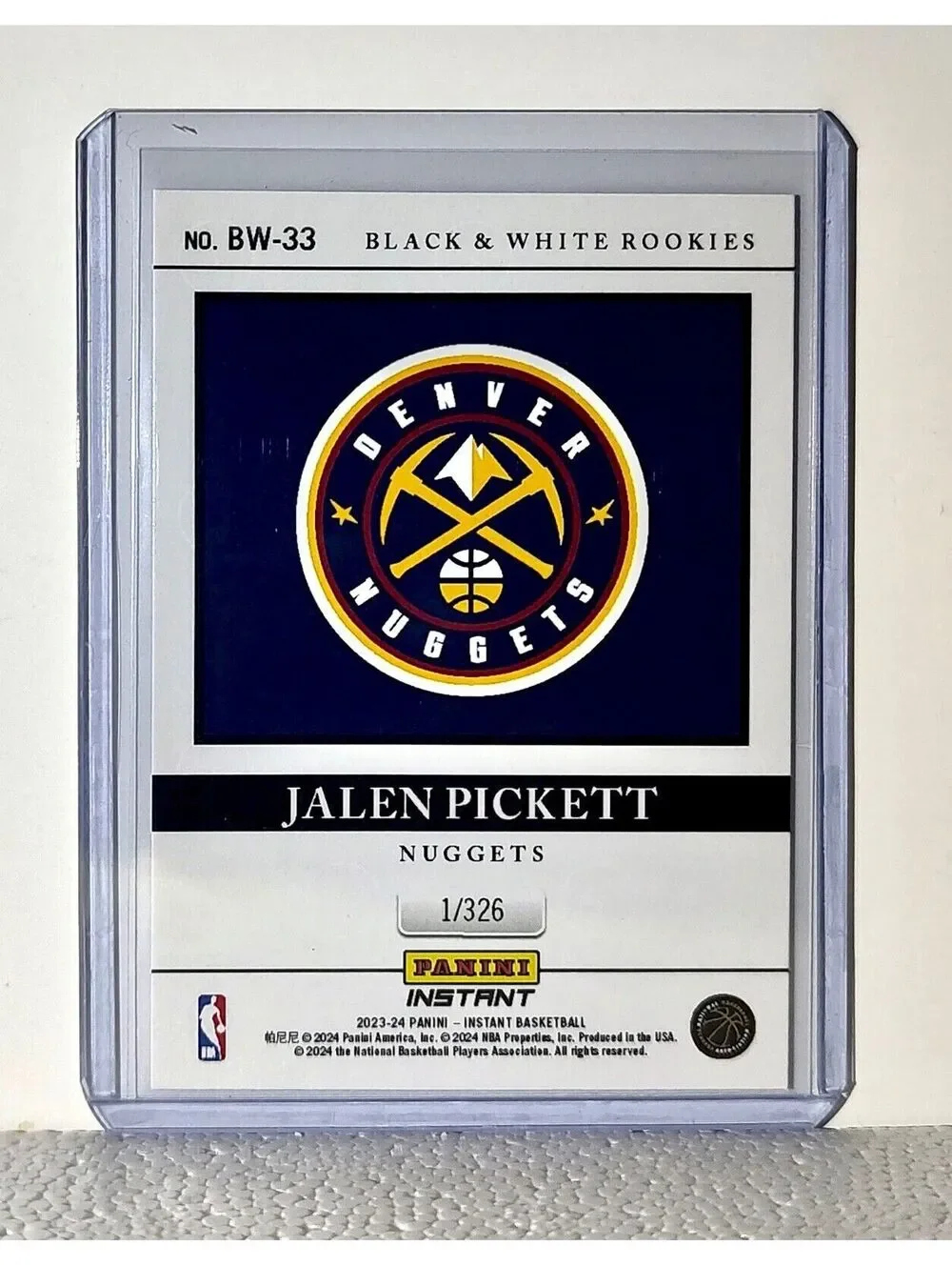 Jalen Pickett 2023-24 Panini NBA #33 Black and White Rookies Card 1/326